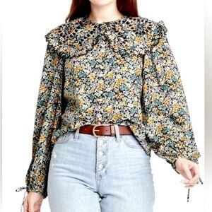 Universal Thread | Peter Pan Collar Floral Top